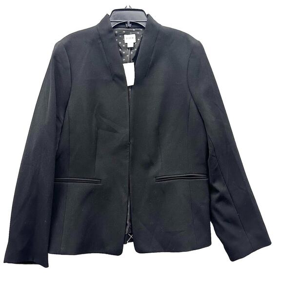 J Crew Blazer Womens 12 Black Broadway Jacket Minimalist Preppy Career NWT - Picture 1 of 9